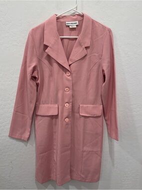 Vintage David Benjamin Pink Tailored Mini Blazer Dress Womens 8 Button Front